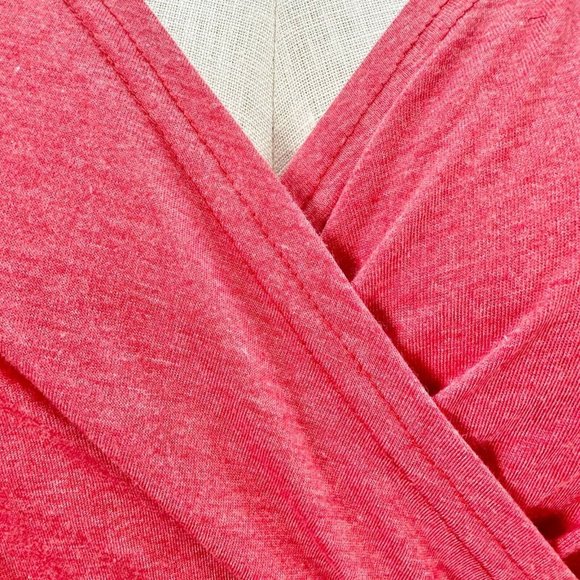 Simple Suzanne Betro Women's Top 3X Heather Red Crossover Tunic Short Sleeve NWT - Picture 2 of 9
